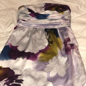 The Limited Strapless Floral Ruched Dress